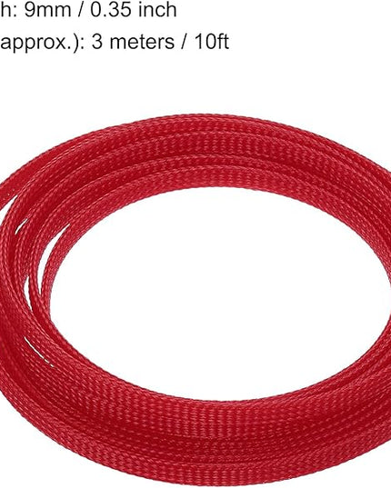 uxcell PET Expandable Sleeving 10ft 1/4" Red Cable Management Sleeve Cord Organizer for Wrap Protect Cable