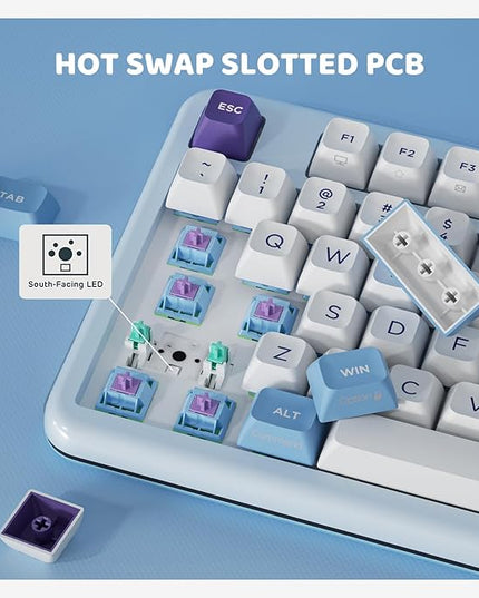 KZZI Z98 Wireless Mechanical Keyboard, Smart Display & Knob, BT5.0/2.4GHz/USB-C, Hot Swappable Custom Keyboard, Pre-lubed Linear Switches, Gasket Mount, RGB Creamy Gaming Keyboard