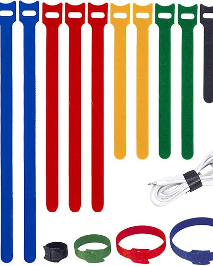 200PCS Reusable Cable Ties Wire Ties Cord Organizer Cable Organizer Adjustable Cable Management 4+6+8+10 inch 5 Colors