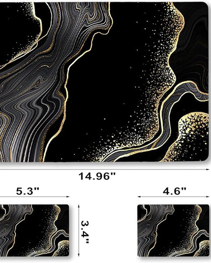 Laptop Skin Sticker Decal,12" 13" 13.3" 14" 15" 15.4" 15.6 inch Laptop Vinyl Skin Sticker Cover Art Protector Notebook PC (2 Wrist Pad Skins Included), Decorative Waterproof, Black Golden Marble