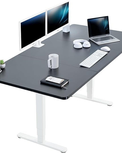 VIVO Electric 71 x 36 in Dual Motor Sit Stand Desk, Memory Height Adjustment, 2B Series, Black Top White Frame, DESK-KIT-2W7B-36