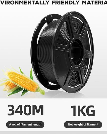 FLASHFORGE PLA Filament 1.75mm, 3D Printer Filament 1kg (2.2lbs) Spool, Dimensional Accuracy +/- 0.02mm, 3D Printing Filament Easy to Use and Fits for Most FDM 3D Printers (Black)