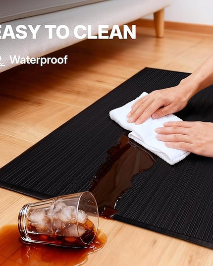 NORTHSKY Olympia Anti Fatigue Mat, Kitchen Mats for Floor, Ribbed, 3 x 2 ft, 5/8" Thick, Waterproof PU, Slip-Resistant, High-Density Memory Foam, for Garage Repair, Kitchen&Balcony, Office（36''x24''）