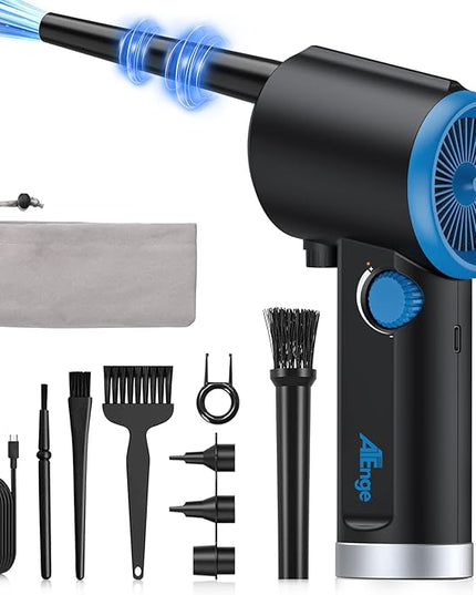 ATEngeus Compressed Air Duster, Electric Air Duster, Cordless Air Duster for Computer, Stepless Speed, Keyboard Cleaner, Replace Canned Air, Brushless Motor, 6000mAh