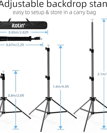 Backdrop Stand 10x7ft(WxH) Photo Studio Background Stand Support System Backdrop Support Kit, for Photography, Advertising Display, Parties Decoration