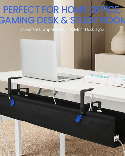 36" Under Desk Cable Management Tray- Clamp/Screw Mount Desk Cable Organizer Cable Tray Hiders for Office&Home