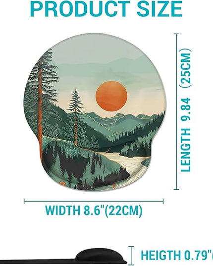 Ergonomic Mouse Pad Wrist Support, Sunset Mountain Mouse Pads with Wrist Rest, Computer Mousepad for Desk with Non-Slip Base, Comfortable Mouse Pad for Work Accessories Office Supplies Decor