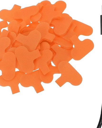 uxcell Cable Labels, 40Pcs Waterproof Cable Tag Writable Wire Labels Self-Adhesive Wire Tags Reusable Hook & Loop for Electronics Computer Cord Management Identification, Orange