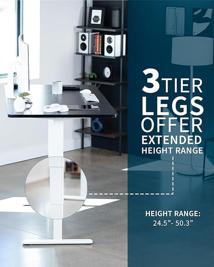 VIVO Electric 71 x 36 in Dual Motor Sit Stand Desk, Memory Height Adjustment, 2B Series, Black Top White Frame, DESK-KIT-2W7B-36