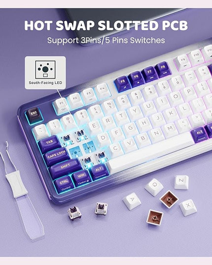 KZZI Z98 Creamy Keyboard, Wireless Mechanical Keyboard with Smart Display & Knob, Tri-Mode Connection