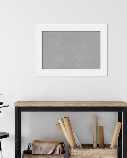 Amanti Art White Framed Magnetic Board 21x29 Medium Vision Board for use with Magnets, 100% Metal Sheet to Display Items as Office Decor or for Home Organization in mudroom, Kitchen or Kids Room