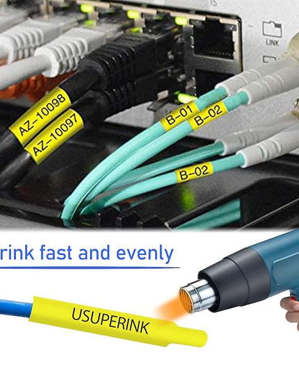 3PK Compatible for Brother Ptouch HSe-651 HSe651 HS-651 HS651 Black on Yellow 23.6mm 0.92'' Heat Shrink Tubing for Wire Cable for PT-P710BT PT-P750W PT-E500 Label Maker Tape
