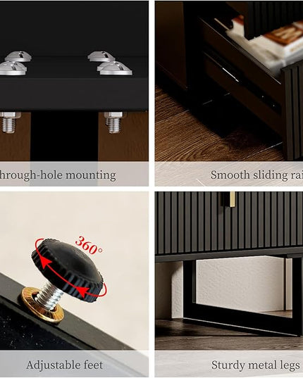 Chrangmay Modern Chest of Drawers with 9 Drawers,Deep Drawers,Clothes Organizer,Large Storage Cabinet for Living Room, Bedroom,Hallway,with Anti-Tipping Device,Dark