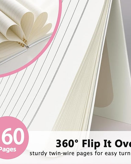 Trendy Ace of Hearts Notebook，Pink Lucky You Notebook，Preppy Gifts for Women, Pink Office Supplies, Hardcover Spiral Notebook 80 Sheets -160 Pages 5.5x8.3 Inch