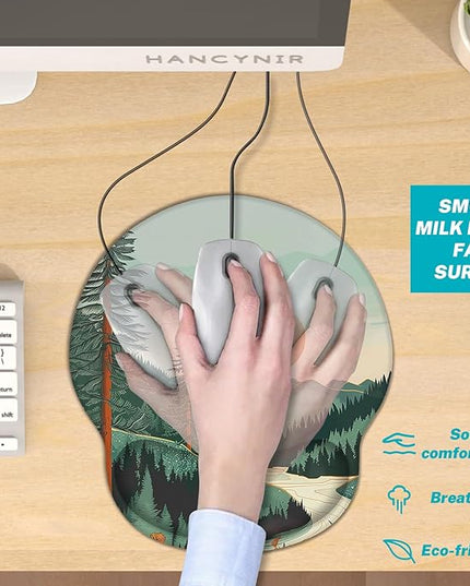 Ergonomic Mouse Pad Wrist Support, Sunset Mountain Mouse Pads with Wrist Rest, Computer Mousepad for Desk with Non-Slip Base, Comfortable Mouse Pad for Work Accessories Office Supplies Decor