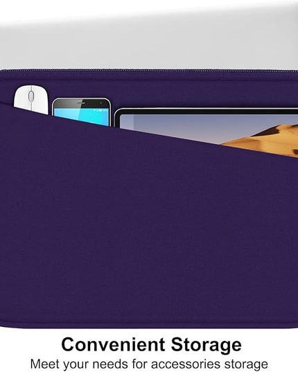 15.6 inch Laptop Sleeve, Durable Carrying Bag Protective Case Briefcase Handbag with Front Pocket, Slim Computer Cover for 15-16 Inch HP, Dell, Lenovo, Asus, Notebook, Purple