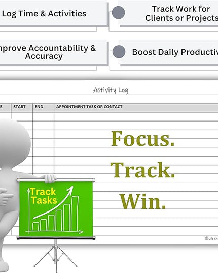 Activity Log Notepads(2 Pack, 50 Pages Each) Pad Planners to List a Task, Action or Contact. A Versatile Work Tool to Track Time & Office Productivity. 8.5 X 5.5, A5 Sheets. Made in the USA.