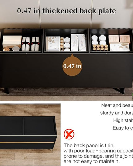 Chrangmay Modern Chest of Drawers with 9 Drawers,Deep Drawers,Clothes Organizer,Large Storage Cabinet for Living Room, Bedroom,Hallway,with Anti-Tipping Device,Dark