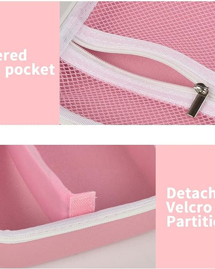 ALKOO Case Compatible with NIIMBOT B21 / Pro / B1 Label Maker Wireless Thermal Label Printer, Holder for Inkless Label Maker & Labeling Tapes Refills, with Mesh Pocket for Cable Accessories (Pink)