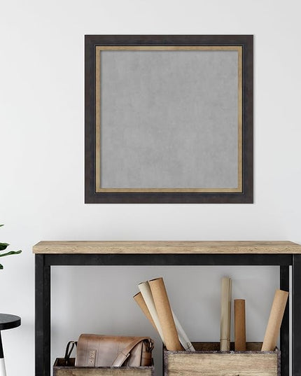 Amanti Art Black Framed Magnetic Board 29x29 Medium Vision Board for use with Magnets, 100% Metal Sheet to Display Items as Office Decor or for Home Organization in mudroom, Kitchen or Kids Room