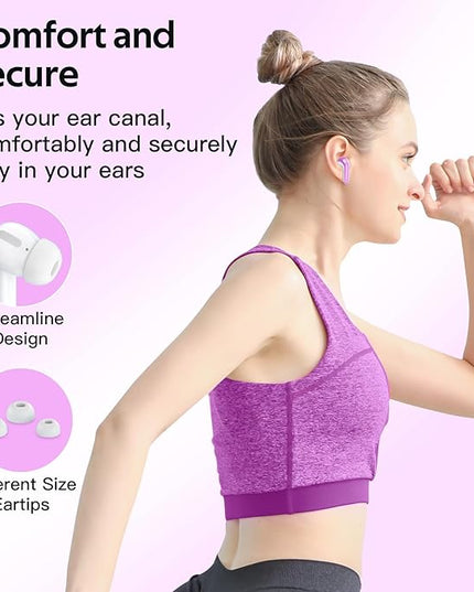 TAGRY Bluetooth Headphones True Wireless Earbuds 60H Playback LED Power Display Earphones with Wireless Charging Case IPX5 Waterproof in-Ear Ear buds with Mic for TV Smart Phone Laptop Computer Sports