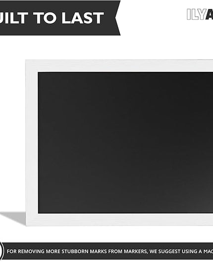Ilyapa Extra Large Magnetic Chalk Board for Wall - Hanging Sandwich Menu Signs for Restaurant, Cafe, Food Truck, or Kitchen - 58x25 Inches - White