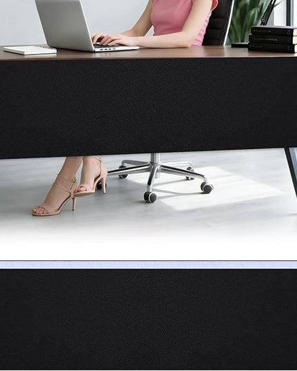 Under Desk Privacy Panel 47"x15.7" Self-Adhesive Privacy Panel Office Desk Modesty Screen for Home Office and Standing Workstations, Black(1-Pack)