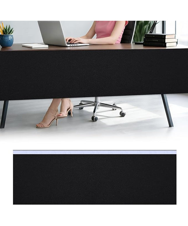 Under Desk Privacy Panel 47"x15.7" Self-Adhesive Privacy Panel Office Desk Modesty Screen for Home Office and Standing Workstations, Black(1-Pack)