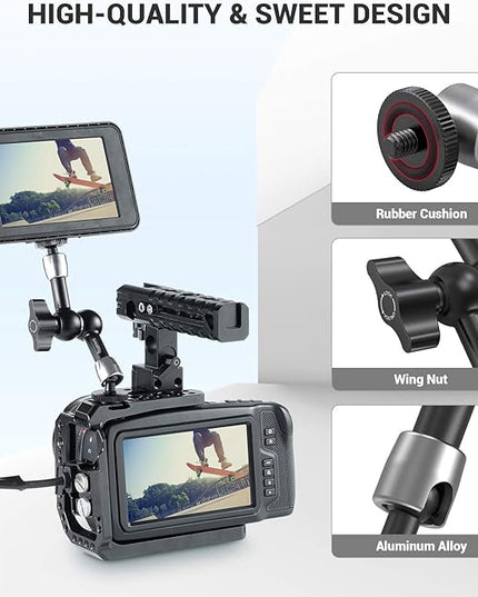 SmallRig 5.5 Inches Adjustable Friction Articulating Magic Arm, with Both 1/4" Screw for LCD Monitor/LED Lights