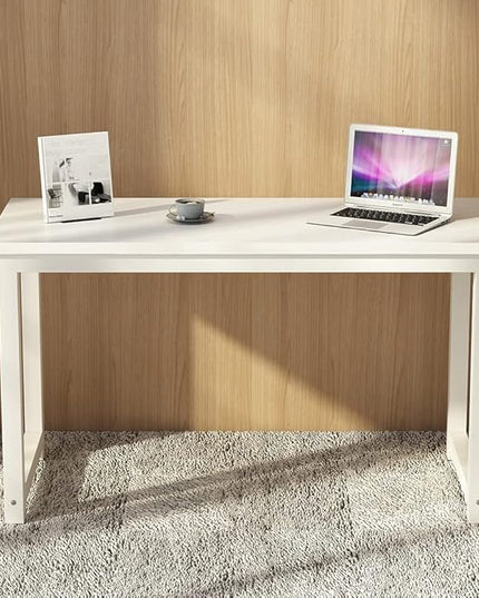 Tribesigns Modern Simple Computer Desk, 47 inch Office Desk Computer Table, Study Writing Study Desk for Home Office, White