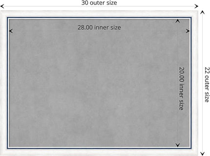 Amanti Art White Framed Magnetic Board 22x30 Medium Vision Board for use with Magnets, 100% Metal Sheet to Display Items as Office Decor or for Home Organization in mudroom, Kitchen or Kids Room