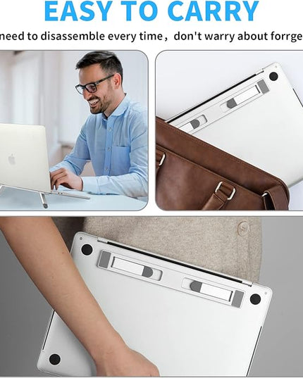 Riser for Desk,Pop up Laptop Stand,Adjustable Height Self-Adhesive Portable Laptop Stand with Feet, Extend Leg,Foldable Computer Stand for 10”-17” Models MacBook Air, Keyboard etc.