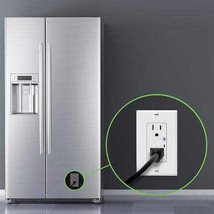 TOPGREENER Surge Protector Receptacle with Grounding Indicator, Child Safe, Tamper-Resistant, Self-Grounding, 900 Joules, 2-Pole, 15A 125V, UL Listed, TGTRSS215R, White