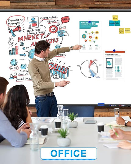 H-Qprobd 72"x48" White Board for Wall Large Magnetic Dry Erase Board with Black Aluminum Frame, Presentation Whiteboard Suitable for Home, Office, Classroom & Kitchen