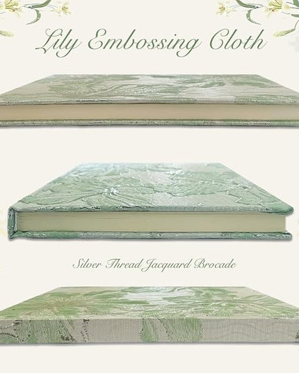 Flower Notebook, Hardcover, Lay Flat, A5, 6x8, Wide Ruled Pages, Writing Journal for Women, Pretty Notebook, Recipe Journal, Garden Journal, Gratitude Journal, Lily Gifts, Green