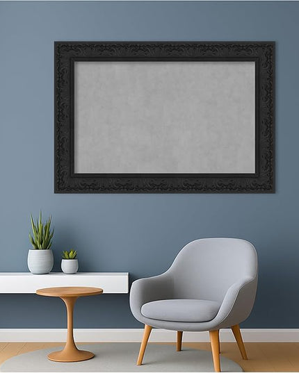 Amanti Art Black Framed Magnetic Board 27x39 Large Vision Board for use with Magnets, 100% Metal Sheet to Display Items as Office Decor or for Home Organization in mudroom, Kitchen or Kids Room