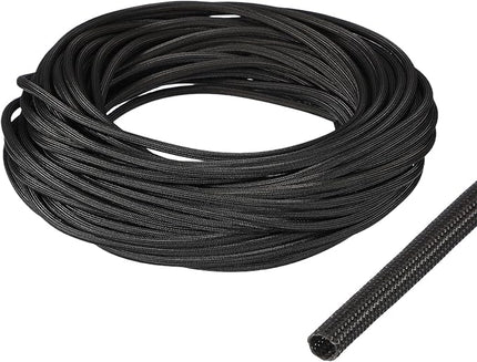 uxcell Insulation Cable Protector,4mm/0.16 Inch-20m/66 Feet High Temp Fiberglass Sleeve Black