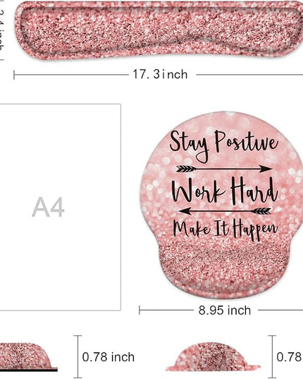 Lateefah Mouse Pad with Wrist Rest, 3-in-1 Gaming Mouse Pad, Keyboard Wrist Rest, Ergonomic Memory Foam Mousepad with Wrist Support for Computer Keyboard