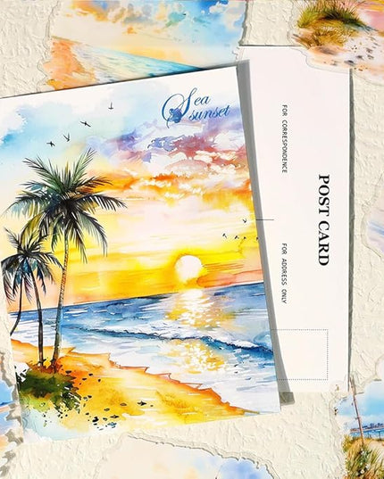 120PCS Large PET Nature Scenery Stickers for Journaling, 2.76 x 2.76 inches, 6 Assorted Landscape Scrapbook Stickers for Scrapbooking, Craft Art, Bujo, Junk Journal Supplies, Collage Decorative