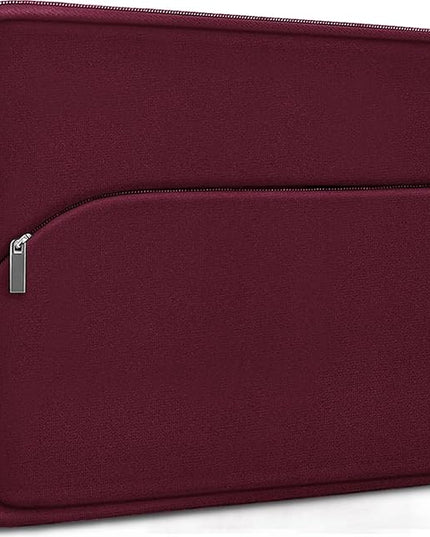 Laptop Sleeve 15.6 inch, Durable Portable Monitor Protective Cover with Front Pocket, Traveling Laptop Case Compatible for HP, Dell, Asus, Lenovo, Wine Red