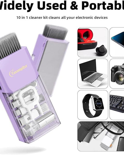 Laptop Screen Keyboard Cleaner Kit, All in 1 Electronic Cleaning Tool for MacBook iPad iPhone Pro Cell Phone, Brush Tool for Tablet, Computer, PC Monitor,TV Camera Lens with Patent, Purple