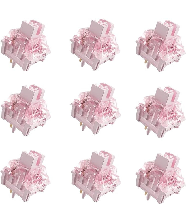 Zhouwang Pink Keyboard Switches,5-Pin Pre-Lubed with Wall Dustproof Tactile Switches for MX Mechanical Gaming Keyboard(Pink,108PCS)