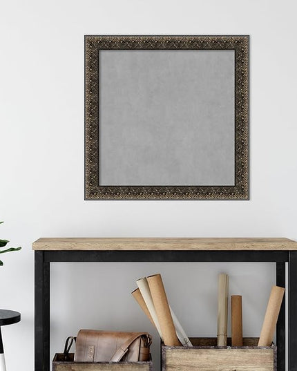 Amanti Art Black Framed Magnetic Board 29x29 Medium Vision Board for use with Magnets, 100% Metal Sheet to Display Items as Office Decor or for Home Organization in mudroom, Kitchen or Kids Room