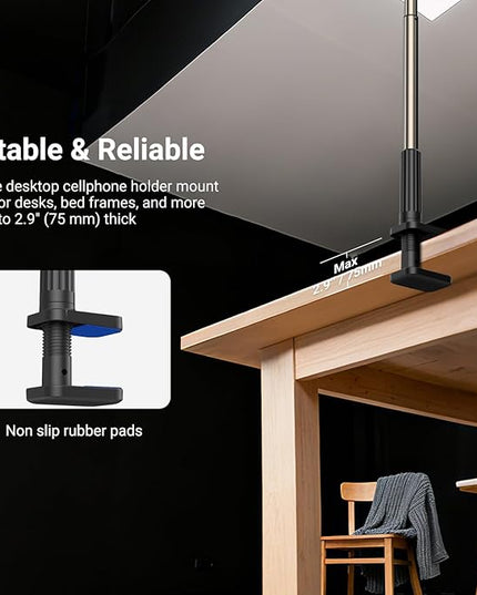 NEEWER Entry Level Version Phone Stand for Desk & Bed, 360° Adjustable Office Table Bedside Overhead Cell Phone Holder Mount Compatible with iPhone Samsung Android for Video Recording Filming, X6
