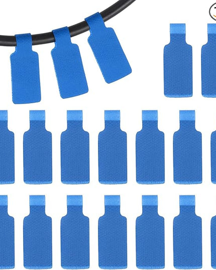 PATIKIL 16Pcs Cable Labels Tags, 1.8" Write on Wire Tags Cord Labels Hook Loop Rectangle Cable Ties for Electronics Organize Wire Classify Identification Management, Dark Blue