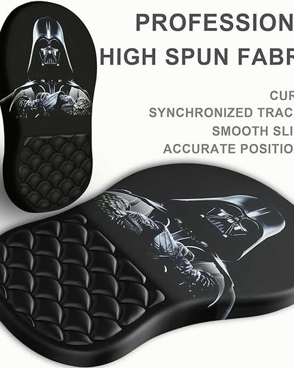 Ergonomic Mouse Pad with Wrist Rest, Soft Mousepad with Massage Design, Memory Foam and Non-Slip PU Base for Pain Relief, Gaming Mouse Pad for Desk, Home, Office, Black