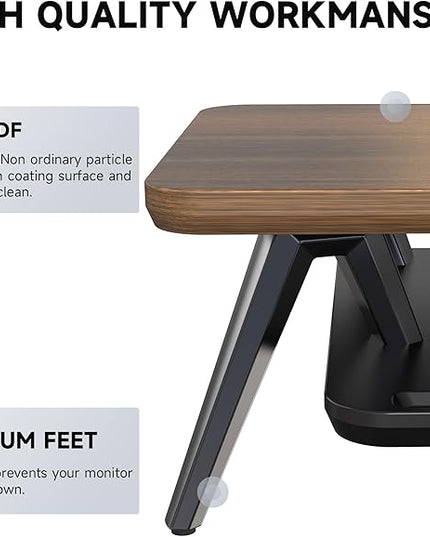 Fenge Monitor Stand, Monitor Stands Riser for Desk, 23.6 Inch Wood Desk Shelf with Storage Organizer and Cable Management for Office Desk Accessories