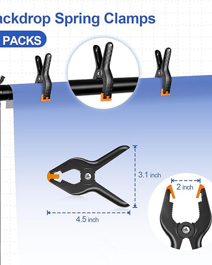 Backdrop Stand 10x6.6ft(WxH), Photo Studio Adjustable Background Stand Support System Kit with 8 Crossbars, 8 Clamps and Carrying Bag for Parties, Wedding, Photography, Decoration