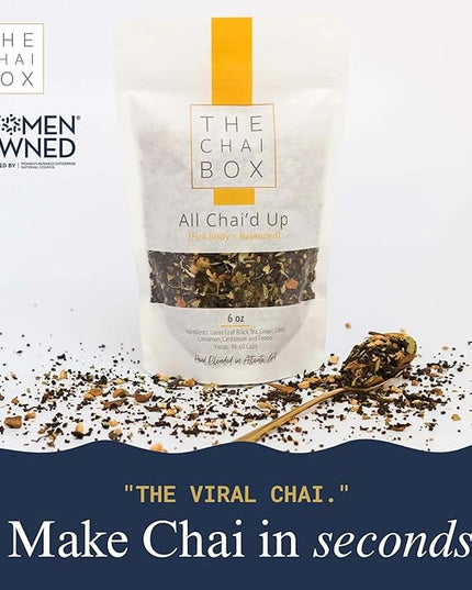 The Chai Box Loose Leaf 100% Organic Black Tea - Featured in Oprah's Favorite Things | Caffeinated Black Tea with Ginger, Cinnamon, Clove, Fennel & Cardamom (Pack of 1) 2.5 oz | Makes 25 Cups | Small Batch Loose Leaf Tea with Whole, Premium Spices