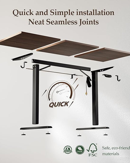 Klicelor 63 Inch Large Electric Standing Desk, Height Adjustable Office Desk, Sit Stand Up Computer Gaming Desk with Memory Preset, Three-Piece Desktop, Dark Walnut